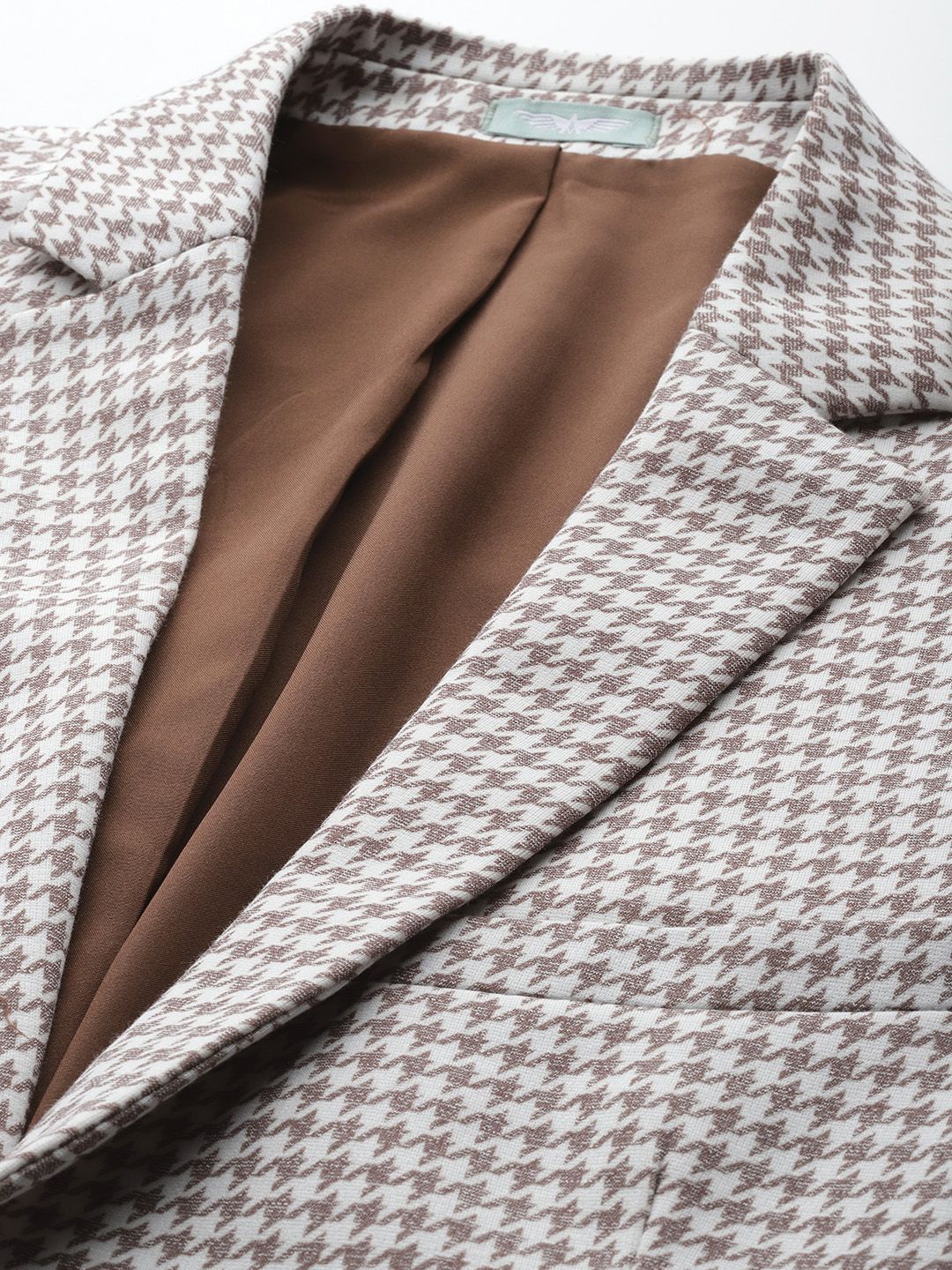 Park Avenue Houndstooth Checked Slim Fit Blazer