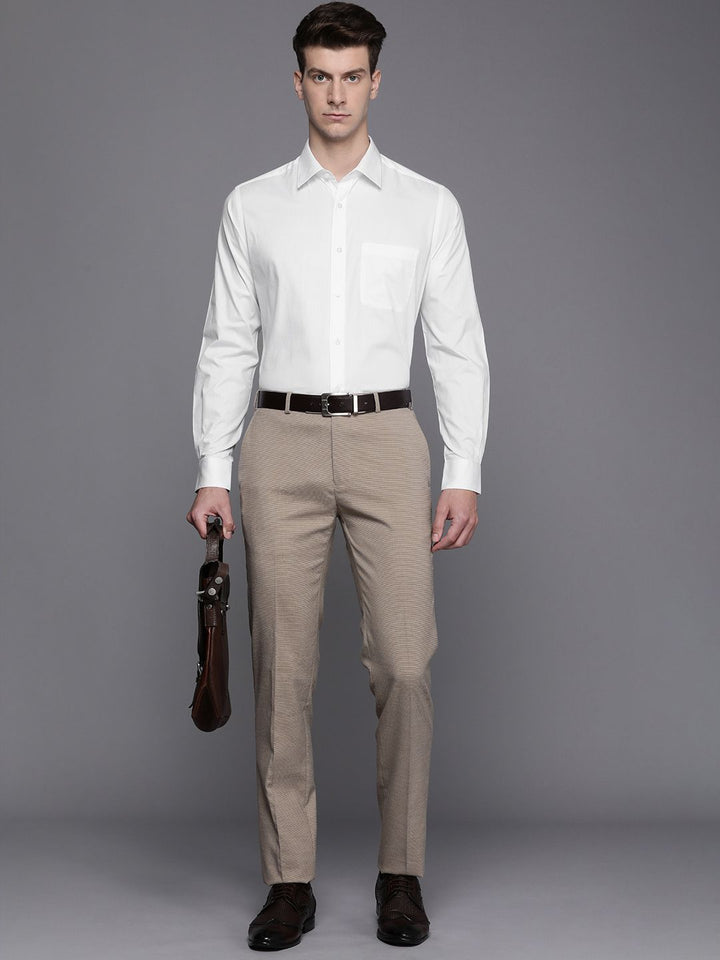 Raymond Self Design Textured Slim Fit Pure Cotton Formal Shirt