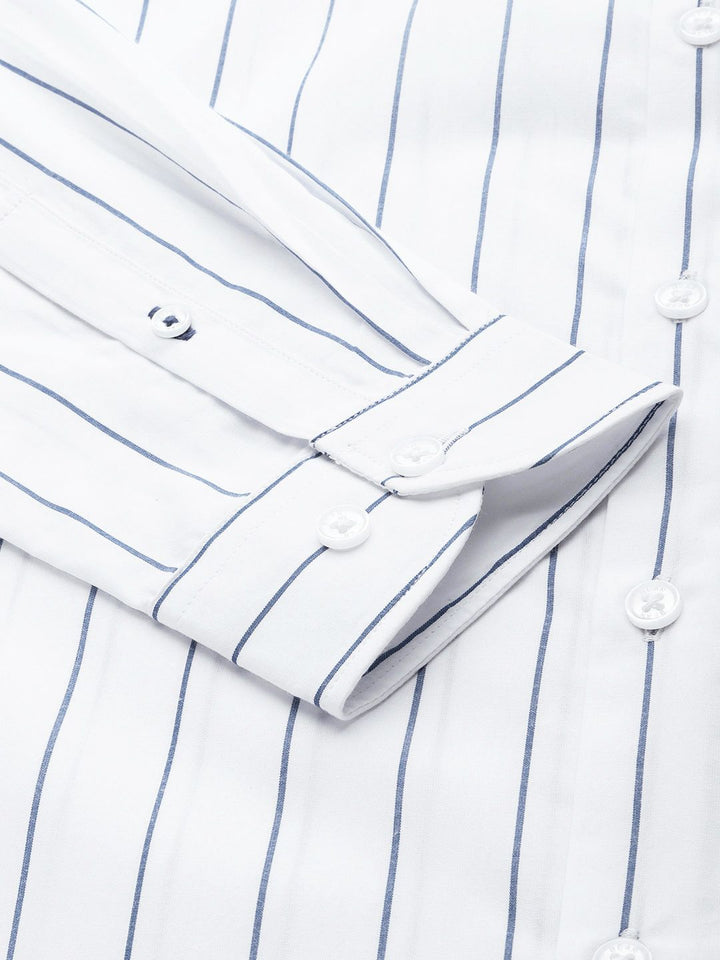 THE BEAR HOUSE Slim Fit Striped Pure Cotton Shirt