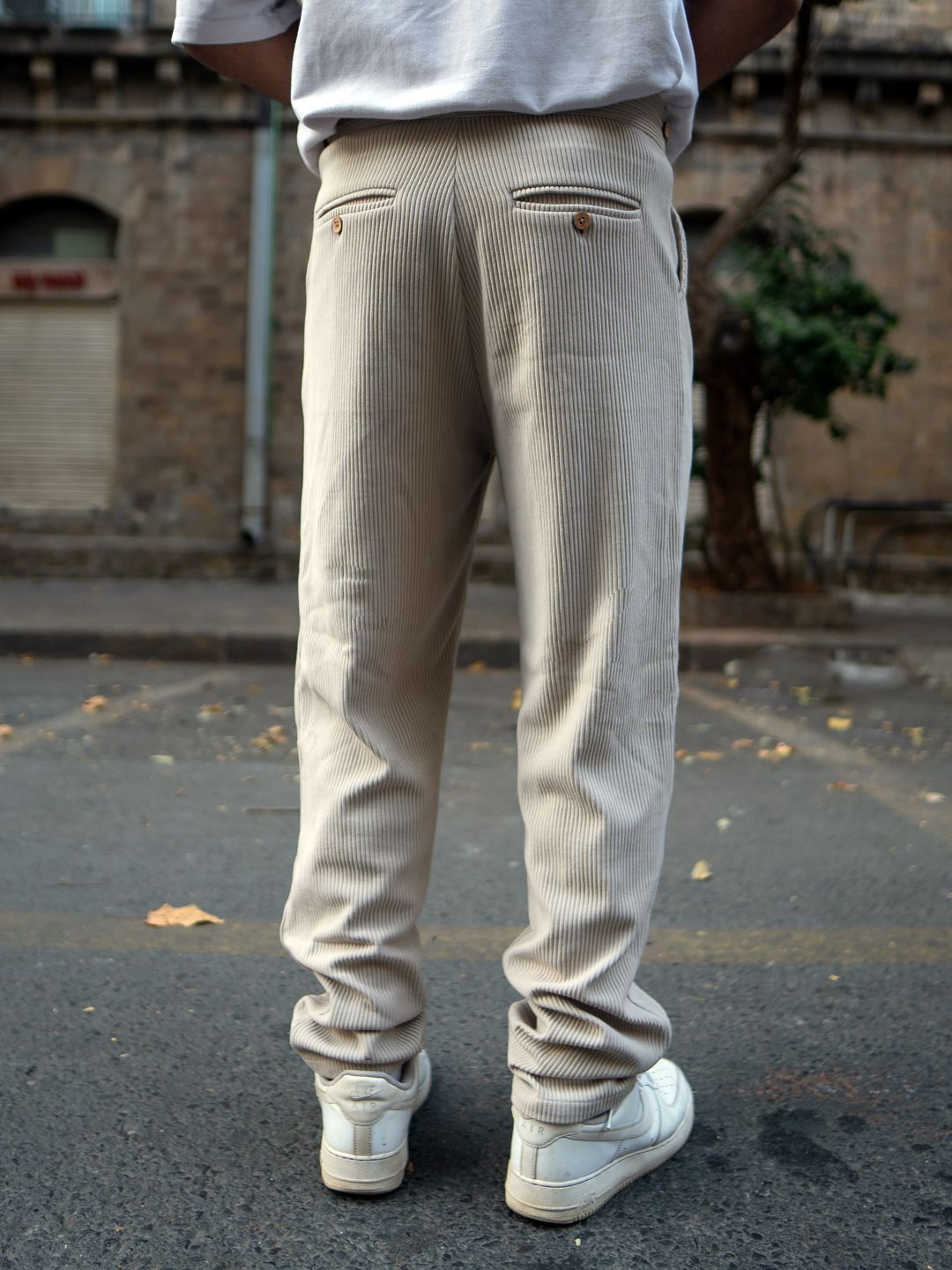 Powerlook Men Striped Regular Fit Corduroy Pant