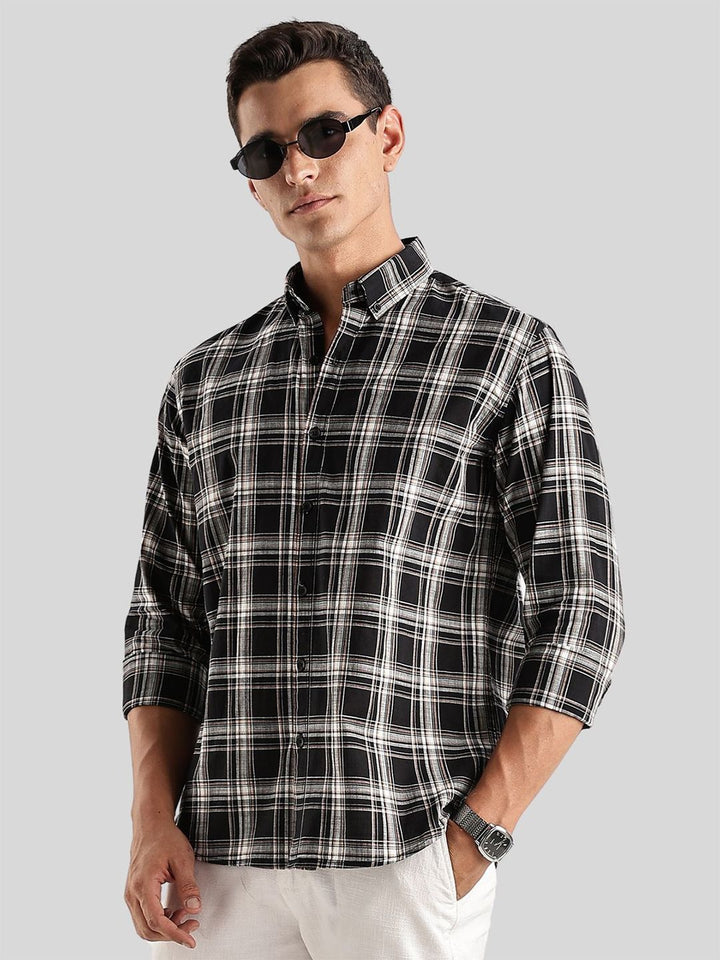 ADRO Standard Tartan Checks Baju Kasual Kapas