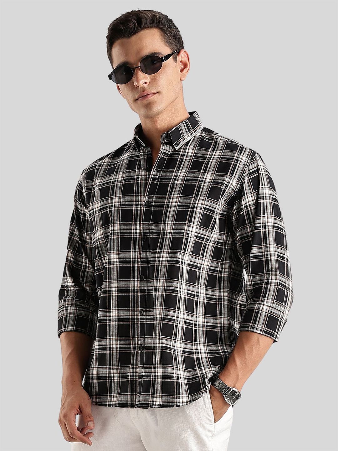 ADRO Standard Tartan Checks Baju Kasual Kapas