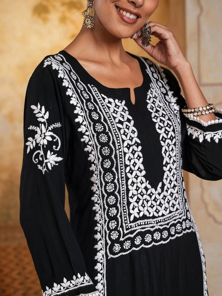 House of Chikankari Women Ethnic Motifs Embroidered Thread Work Kurta