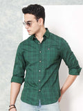 The Indian Garage Co Men Green & Maroon Checked Casual Shirt