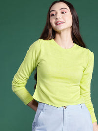 DressBerry Solid Pointed Hem Acrylic Pullover