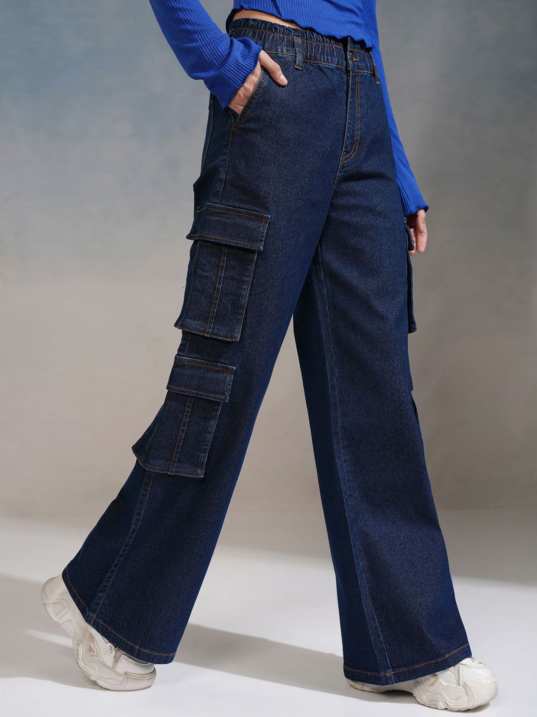 Tokyo Talkies Women Straight Fit Cargo Jeans