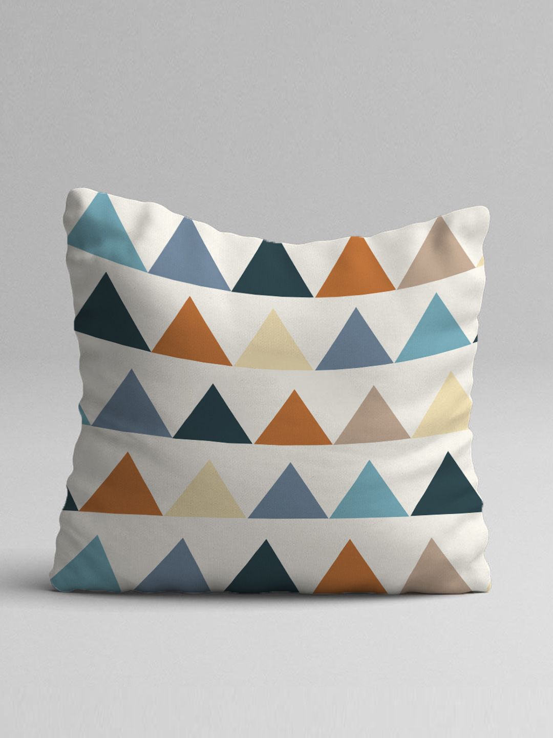 STITCHNEST Set Of 5 Blue & Yellow Geometric Square Cushion Covers