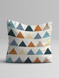 STITCHNEST Set Of 5 Blue & Yellow Geometric Square Cushion Covers