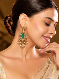 PANASH Teardrop Shaped Jhumkas Earrings