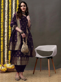 KALINI Ethnic Motifs Woven Design Kurta With Salwar & Dupatta