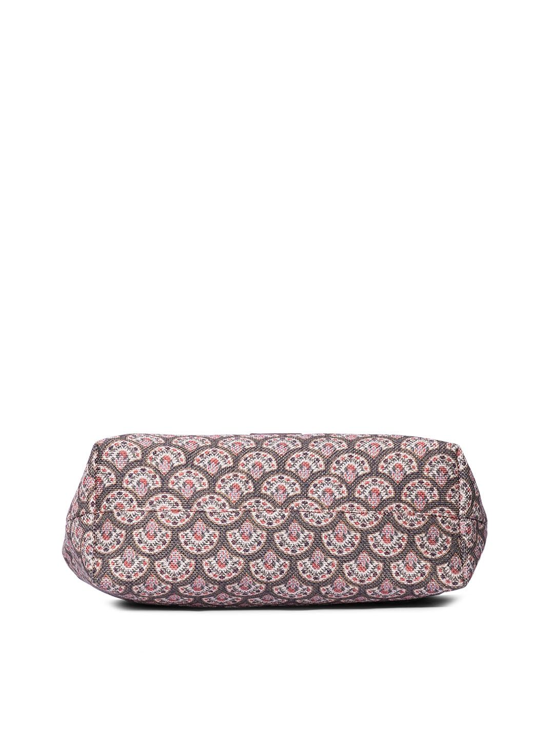 ZOUK Floral Printed Structured Tote Bag