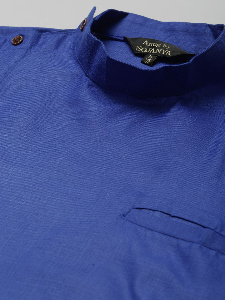 Anug by SOJANYA Men Blue Solid Kurta