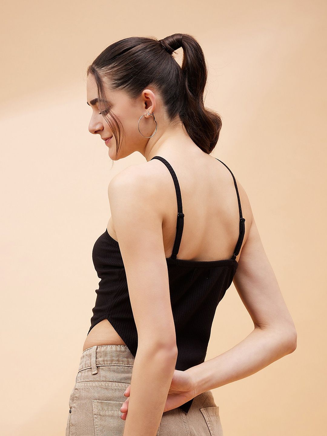 SASSAFRAS BASICS Halter Neck Sleeveless Cotton Top