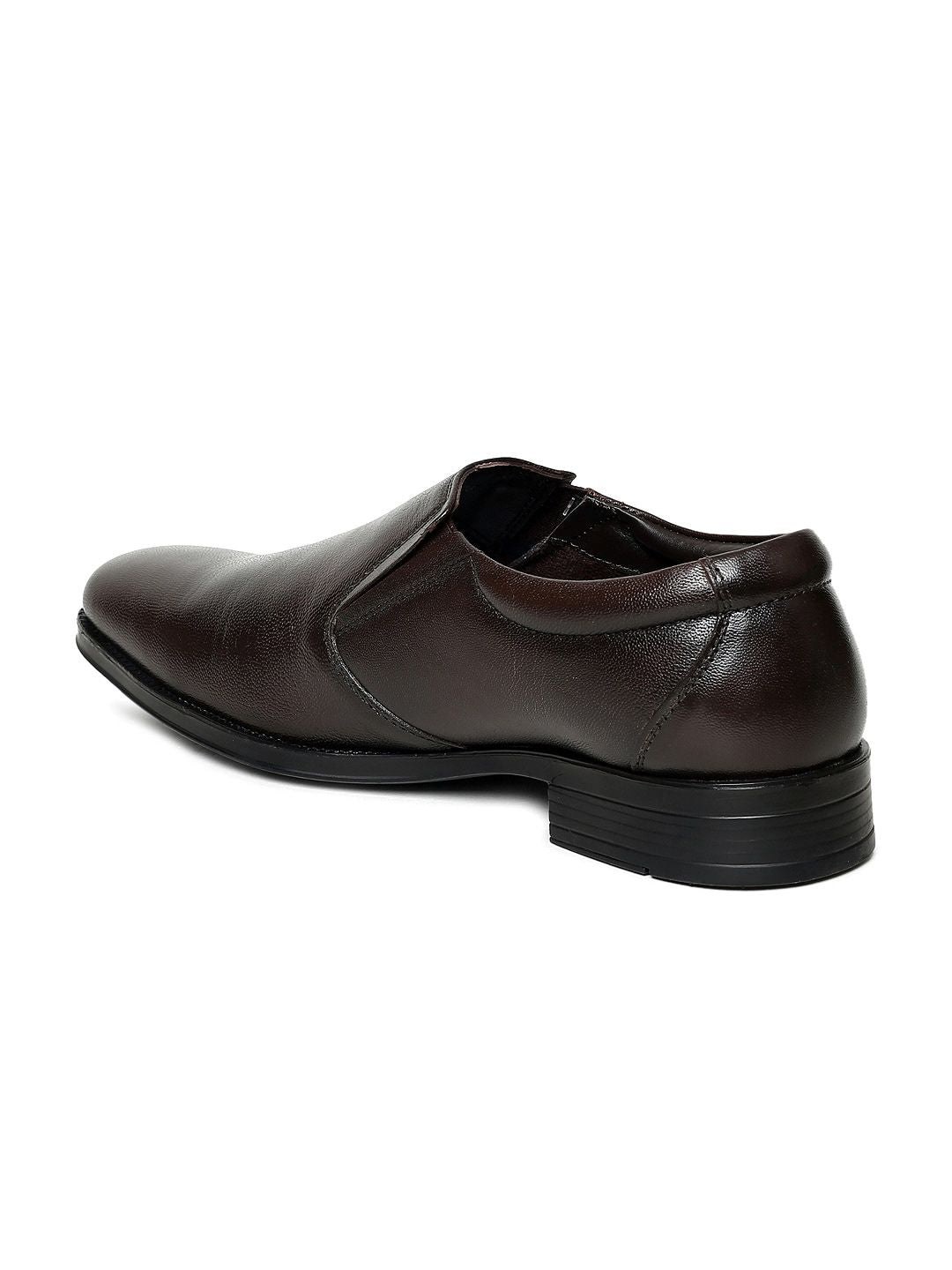 Red Chief Men Brown Leather Formal Slip-On Shoes