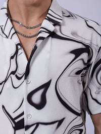 The Indian Garage Co Men Relaxed Fit Abstract Print Textuted Resortwear Shirt