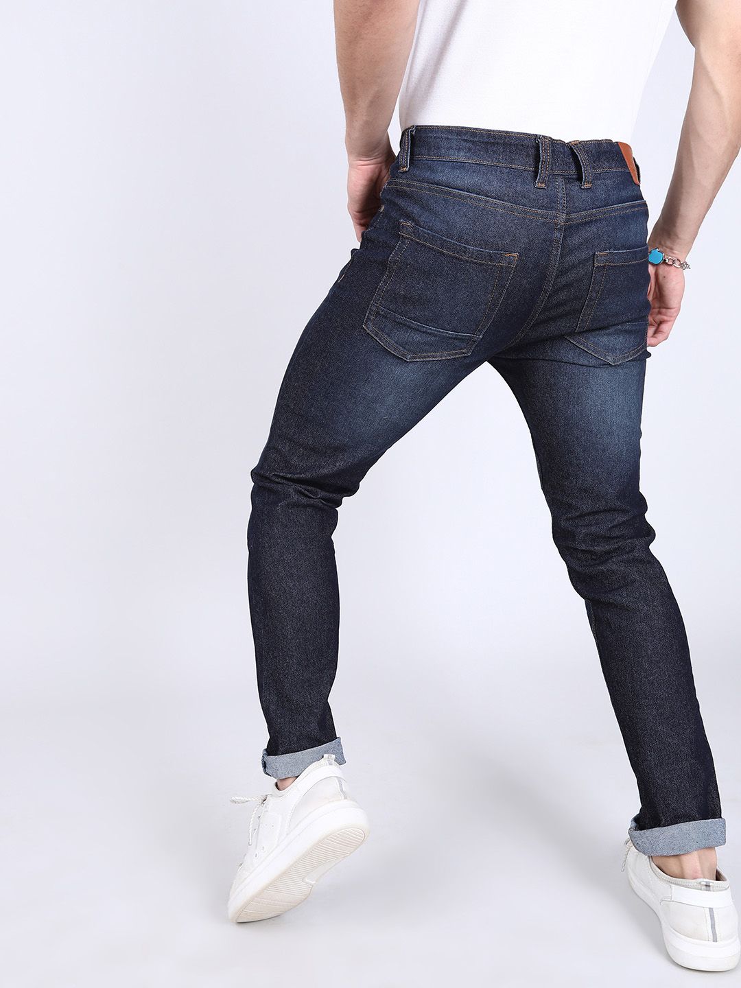 The Indian Garage Co Men Navy Blue Slim Fit Mid-Rise Clean Look Jeans