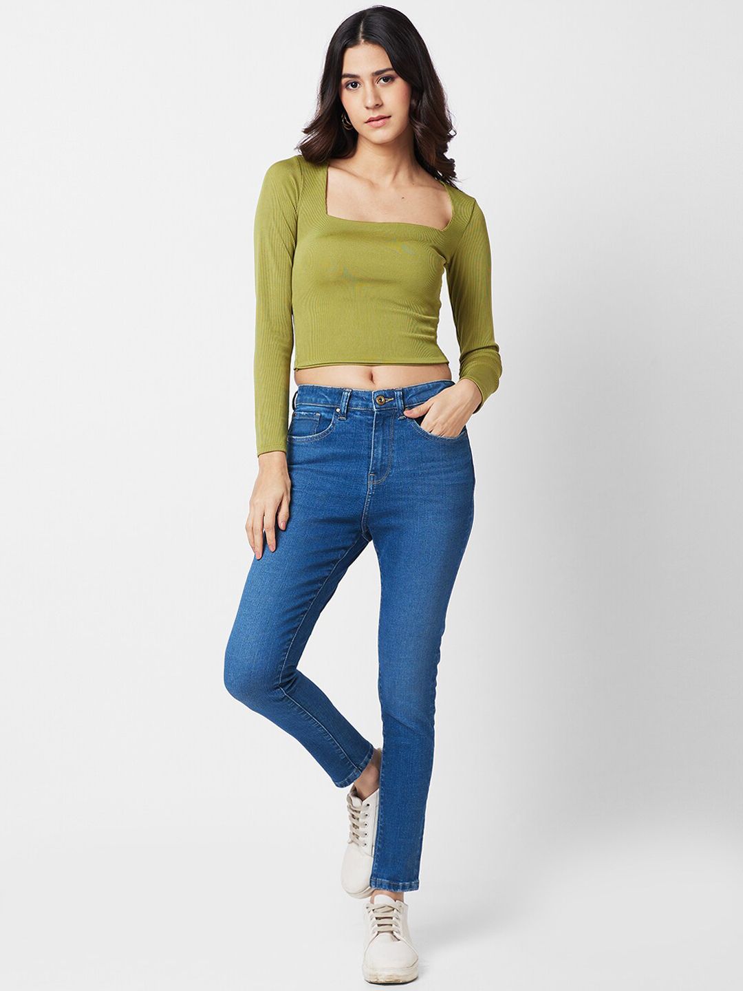 SPYKAR Women Skinny Fit High-Rise Light Fade Stretchable Jeans