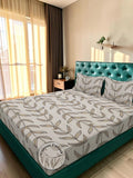 Moda Rapido X KLOTTHE Motif Etnik Beige 300 TC Cadar King dengan 2 Sarung Bantal