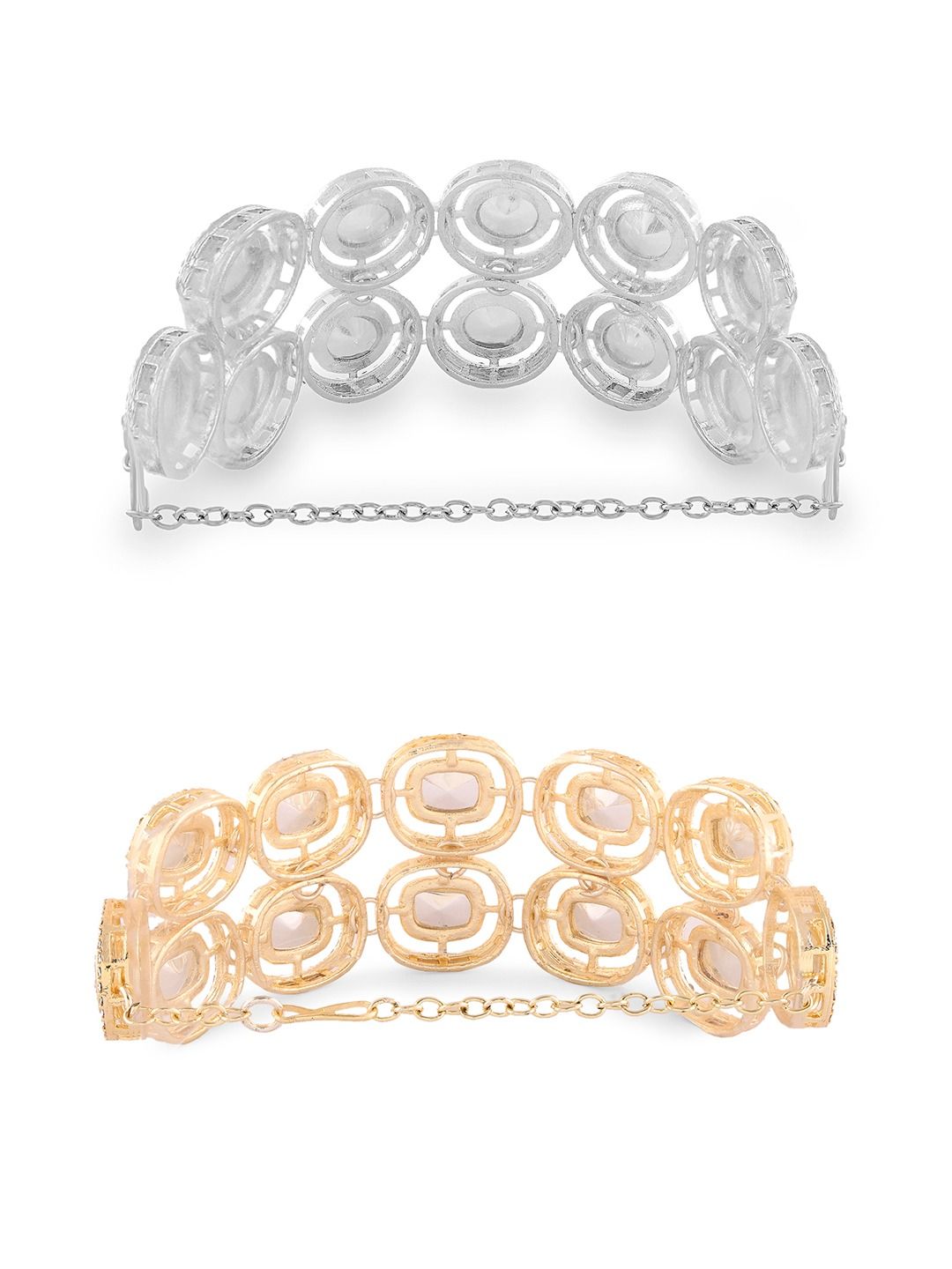 Set Mutiara Zaveri 2 Gelang Lilit Berlian Austria Bersalut Emas
