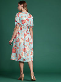 DressBerry Printed Smocked Detailing A-Line Dress