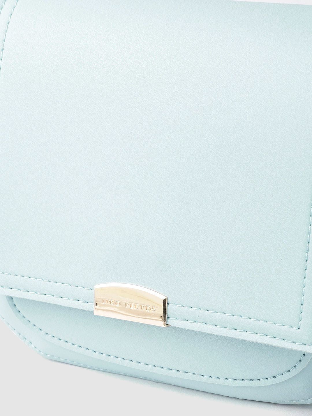 Lino Perros Women Blue Solid Sling Bag with Tasselled Detail