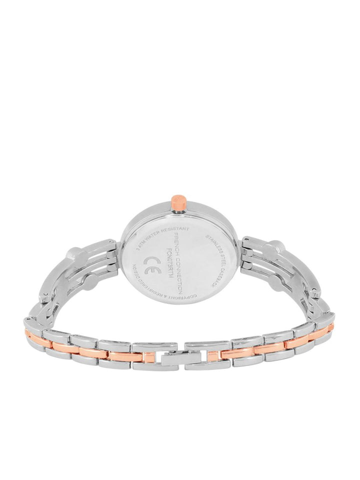 French Connection Women Dial & Stainless Steel Bracelet Style Straps Analogue Watch FCN073RTM