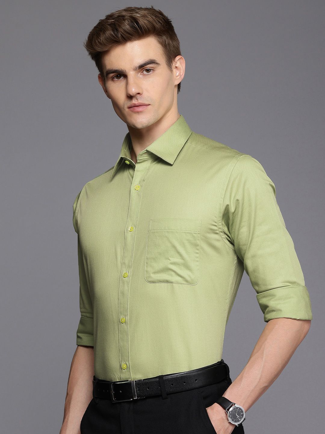 Raymond Slim Fit Self-Design Pure Cotton Formal Shirt