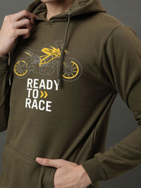 ADRO Men Printed Hooded Pullover Sweatshirt