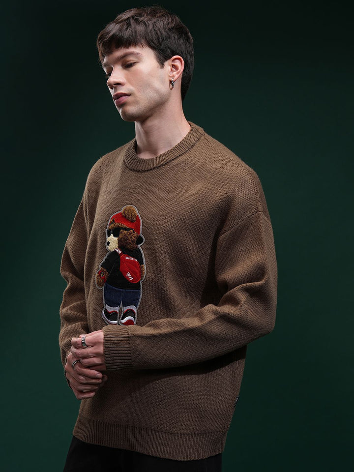 HIGHLANDER Men Embellished Round Neck Sweater