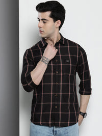 The Indian Garage Co Checked Pure Cotton Casual T-Shirt