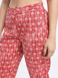 Anouk Floral Print Regular Pure Cotton Kurta Set