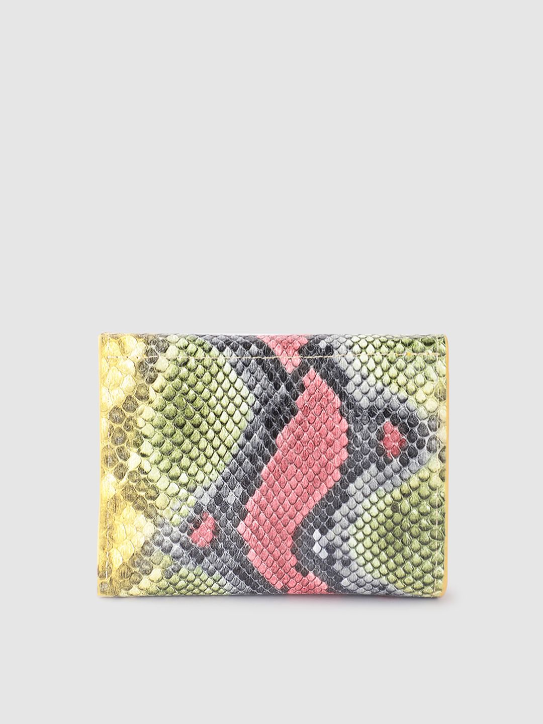Lino Perros Women Snake Skin Textured Three Fold Wallet