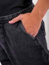 The Indian Garage Co Men Baggy Fit Cotton Elasticated Waist Jeans