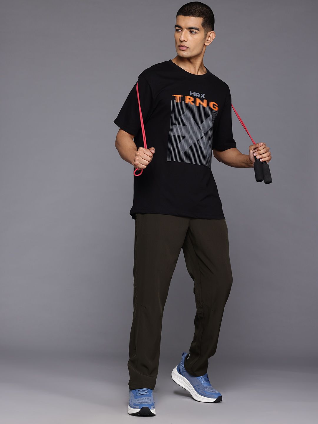HRX by Hrithik Roshan Brand Logo Printed Training T-shirt