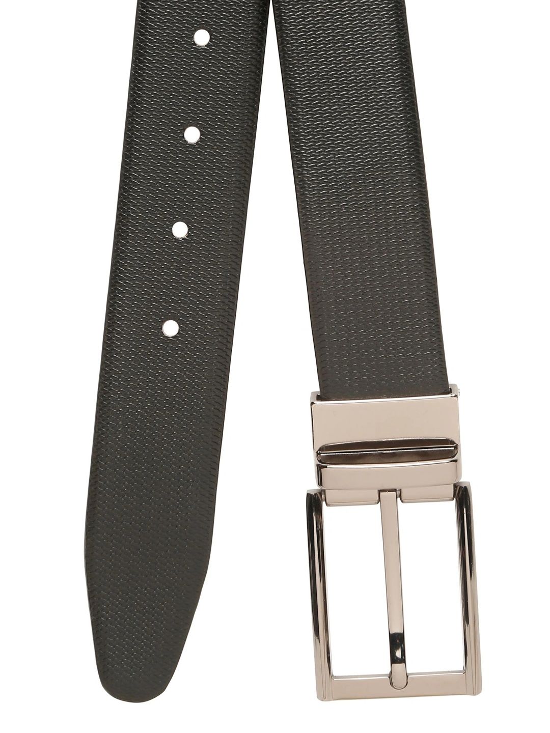 Teakwood Leathers Men Textured Leather Reversible Belt