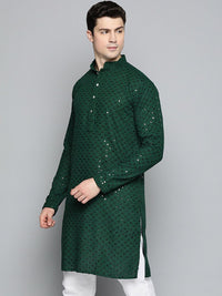 Jompers Men Chikankari Embroidered Cotton Kurta