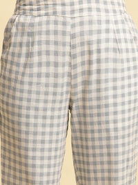 W Women Checked Straight Fit Ethnic Trousers