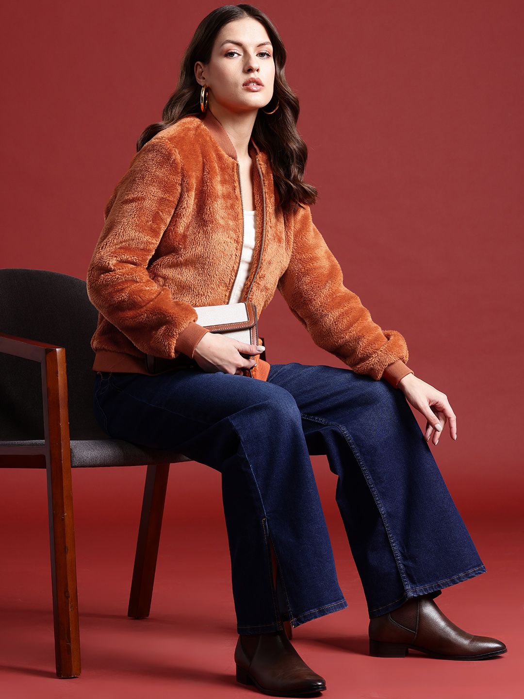 all about you Faux Fur Trim Tailored Jacket