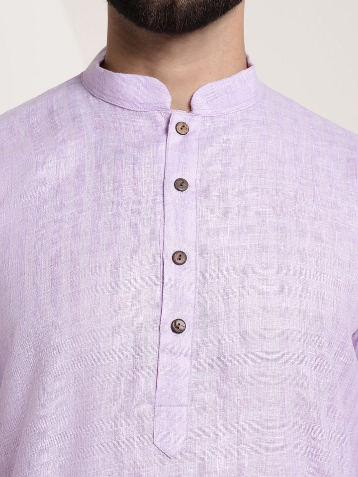 SOJANYA Berkolar Mandarin Lengan Panjang Kurta Lurus