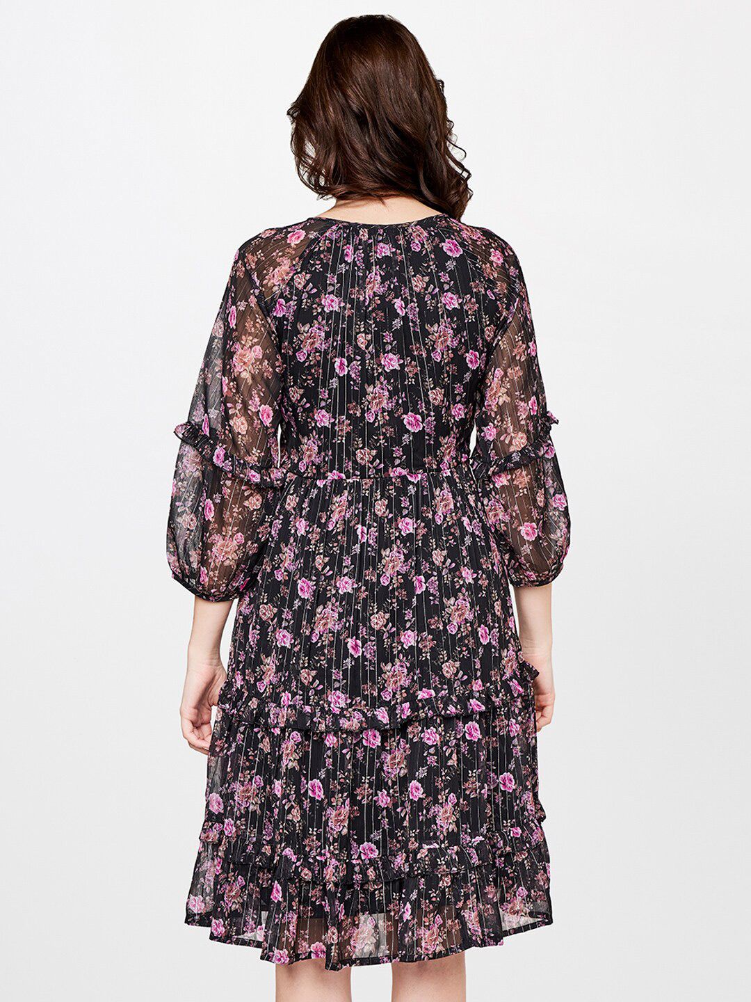 AND Black & Pink Floral Dress