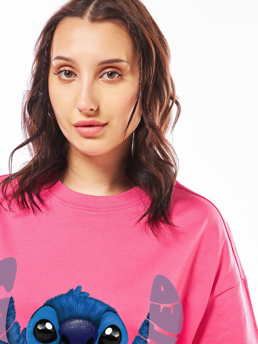 Bewakoof Women Graphic Printed Round Neck Cotton Oversized Disney T-shirt