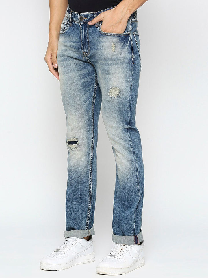 Being Human Men Mildly Distressed Heavy Fade Slim Fit Jeans