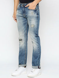 Being Human Men Mildly Distressed Heavy Fade Slim Fit Jeans