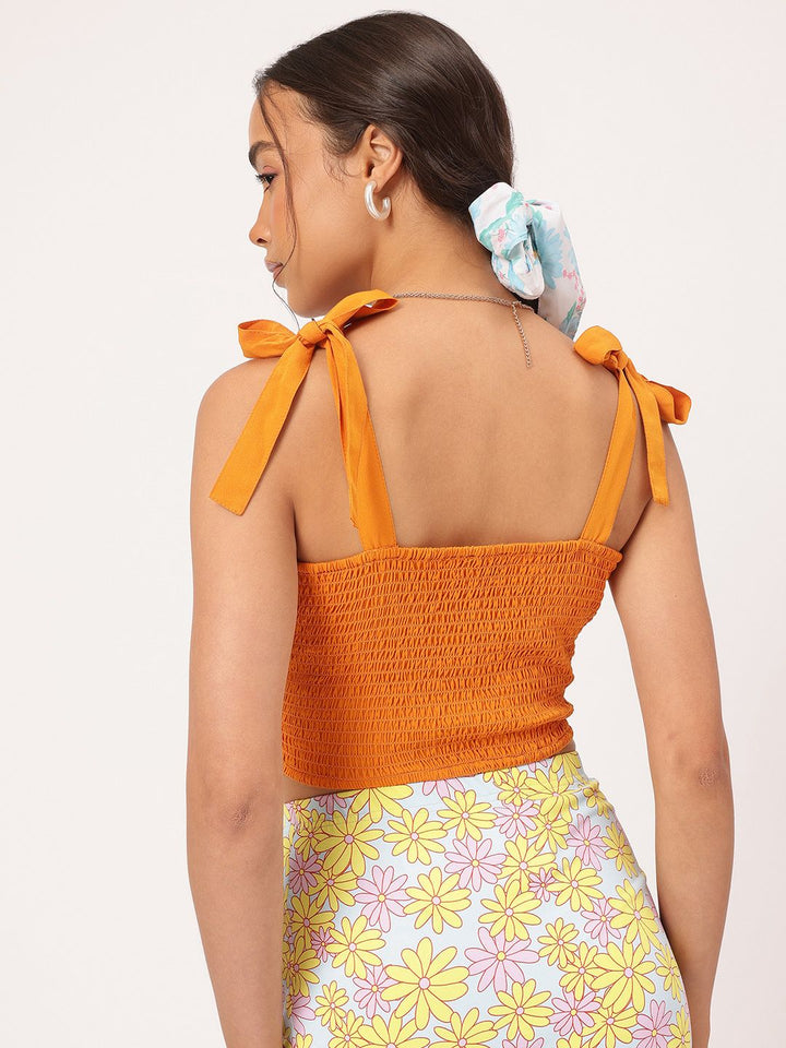 DressBerry Y2K GIam Smocked Scarf Hem Top