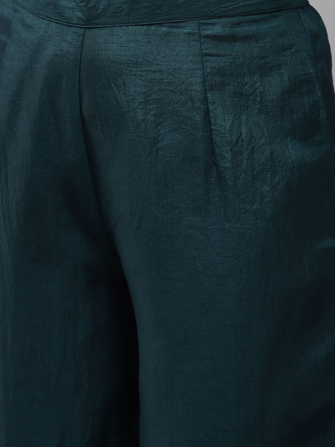 Indo Era Women Teal Green & Golden Yoke Design Kurta with Palazzos & With Dupatta