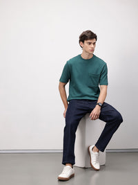 ether Grower Men Round Neck Ribbed Organic Cotton Comfort Fit T-shirt