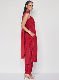 Global Desi Ethnic Motifs Printed Regular Kurta with Palazzos & Dupatta
