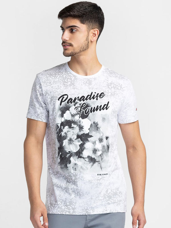 Menjadi T-Shirt Leher Pusingan Grafik Manusia