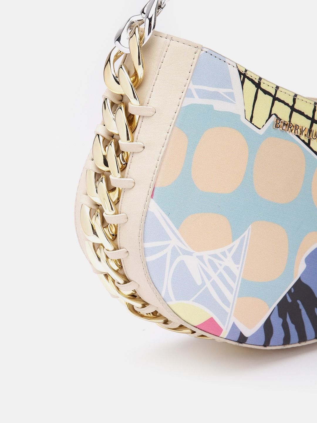 Berrylush Printed Half Moon Handheld Bag