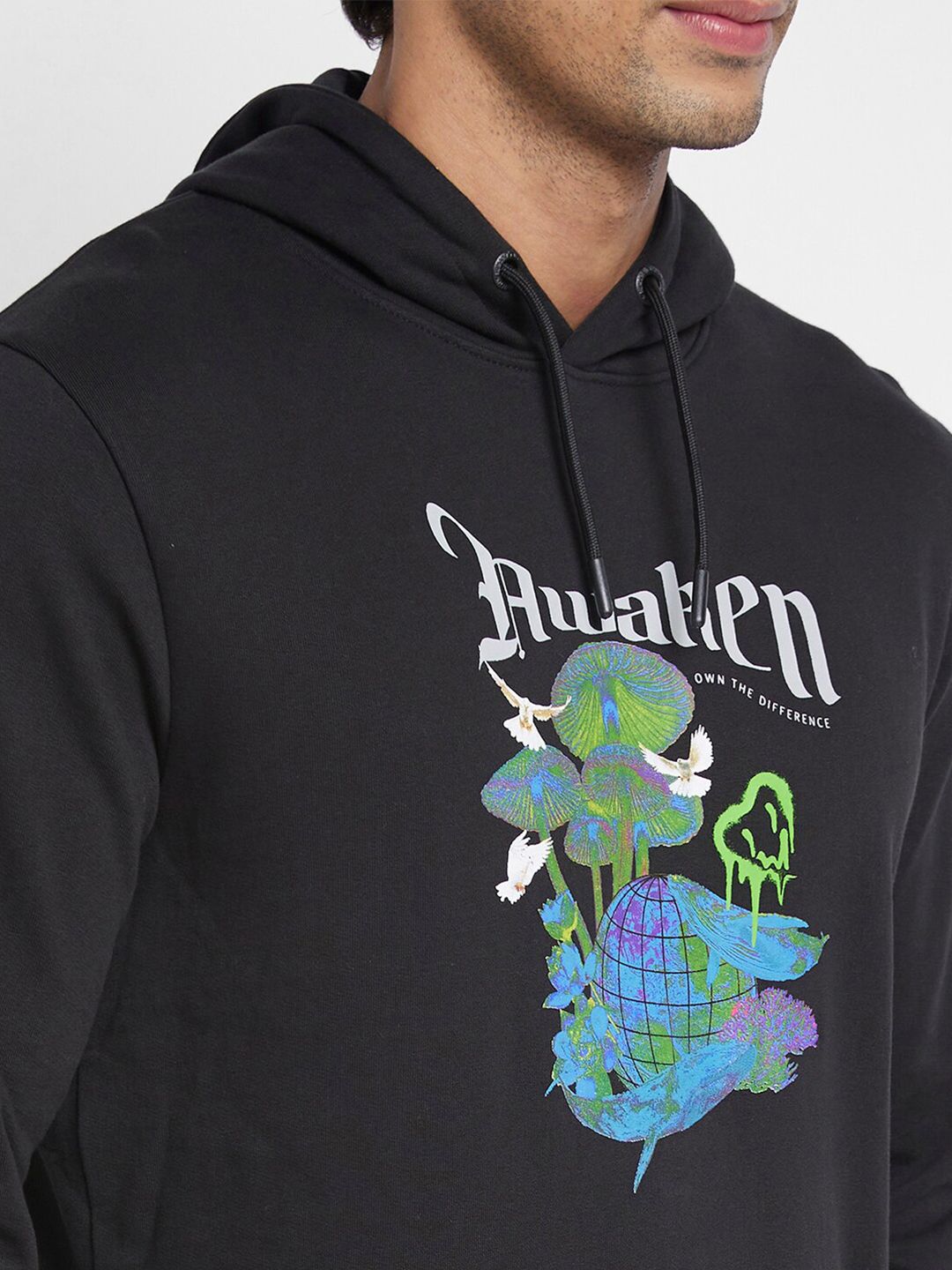 Being Human Typography Printed Hooded Cotton Pullover